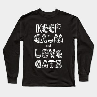 keep calme and love cats t-shirt Long Sleeve T-Shirt